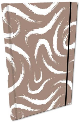 Notes A5 z gumką Soft Touch w kratkę Maziaje beż, Bee-Bee