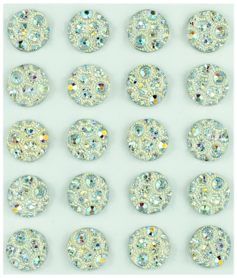 Dżety, kryształki samoprzylepne, 12mm, opalizujące, JET-1864, Aliga