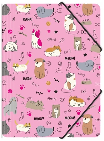 Teczka z gumką A4 PP z nadrukiem Pets, Biurfol