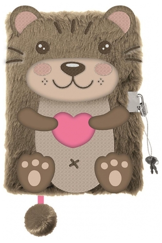 Pamiętnik z kłódką 3D włochacz A5 96k My Little Friend Otter, St.Majewski