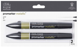 Markery dwustr. okr./ścięty ProMarker zest. 2szt. Gold 290149, Winsor&Newton;