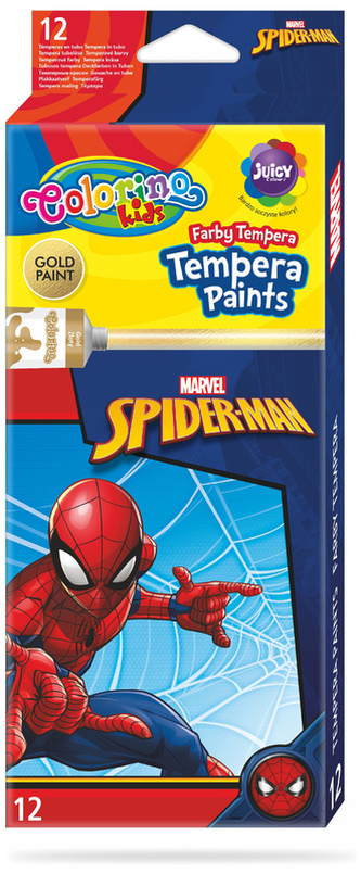 Farby tempera 12-kol. 12 ml. w tubach Disney Kids Spiderman Colorino, Patio