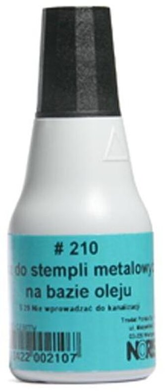 Tusz do stempli metalowych czarny 25ml, nr 210, Noris