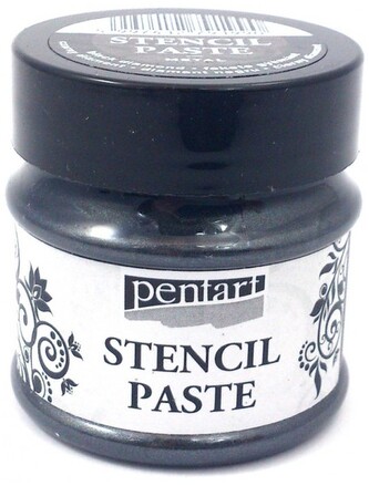 Pasta do szablonów 50ml metaliczna czarny diament, Pentart