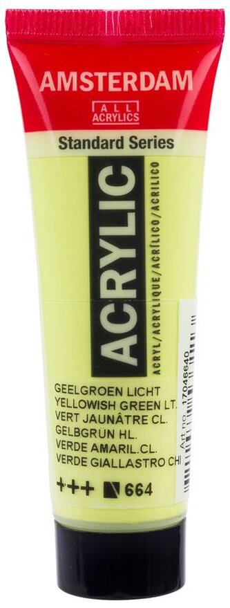 Farba akrylowa nr 664 yellowish green light, Amsterdam