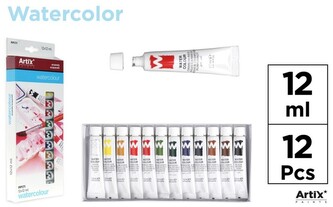 Farby akwarelowe w tubach 12-kol. po 12ml. PP171, Main Paper