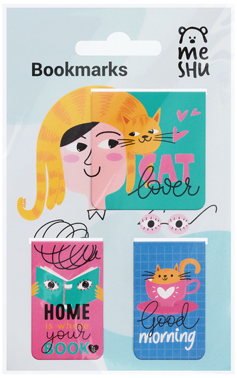 Zakładki magnetyczne do książek "Cat lover", 3szt., Meshu