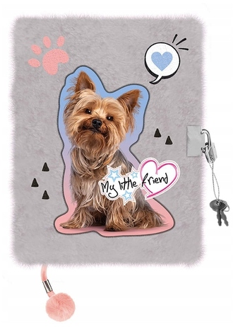 Pamiętnik z kłódką włochacz A5 96k Grey York, St.Majewski