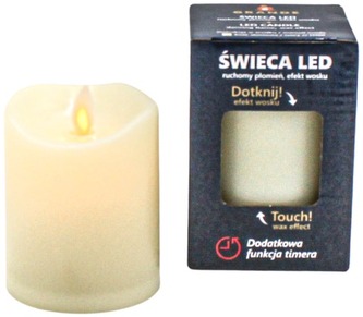 Wkład do zniczy LED, ruchomy płomień, efekt wosku H100 kość słoniowa Grande