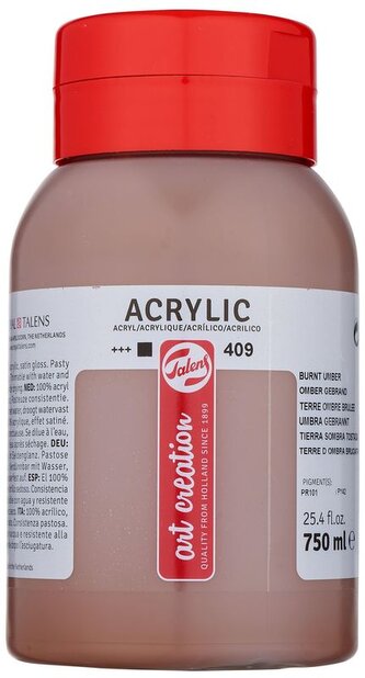 Farba Akrylowa 750ml Burnt Umber 409 Art Creation, Talens