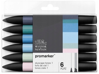 Markery dwustr. ProMarker zest. 6szt. Skyscape, Winsor&Newton;