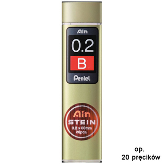 Grafity 0.2 mm B Ain Stein - fiolka 20 pręcików C272W-B, Pentel