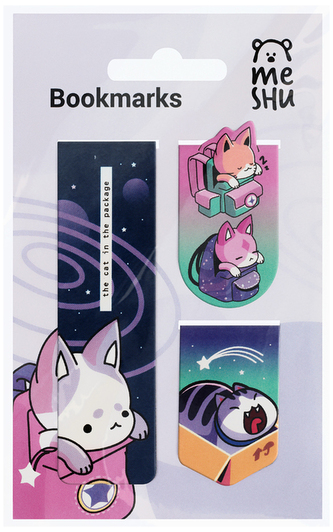 Zakładki magnetyczne do książek "Catbox", 3szt., Meshu