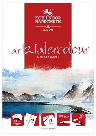 Blok do akwareli A3 300g artWatercolour (12kart), Koh-I-Noor