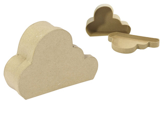 Pudełko w kształcie chmurki M 13,5 x 9 x 4 cm z masy papierowej BT050C, Decopatch