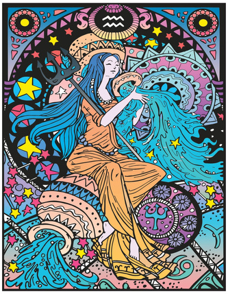 Kolorowanka welwetowa Zodiak Wodnik 29,7x21, Colorvelvet