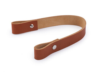 Kožené ucho na tašku / kabelku šíře 2 cm délka 30 cm - 1 ks - 2 hnědá koňak