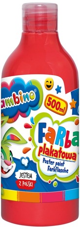 Farba plakatowa w butelce 500 ml. - czerwona Bambino, St.Majewski
