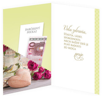 Karnet Życzenia z kieszenią na pieniądze + koperta, Argus