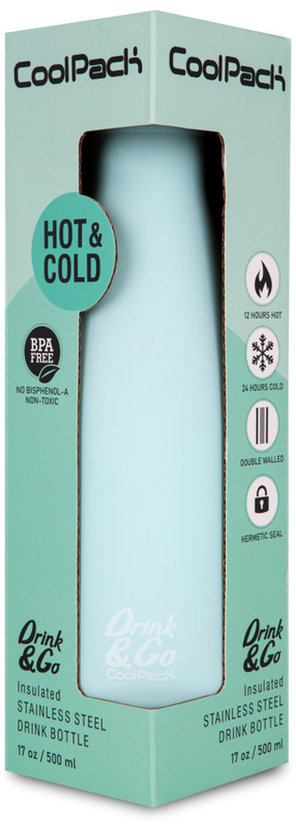 Bidon metalowy 500 ml Termo Bottle Pastel Powder Mint CoolPack, Patio