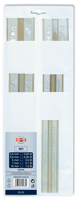 Szablony kreślarskie literowo-cyfrowe komplet 2.5 - 10 mm, Koh-I-Noor