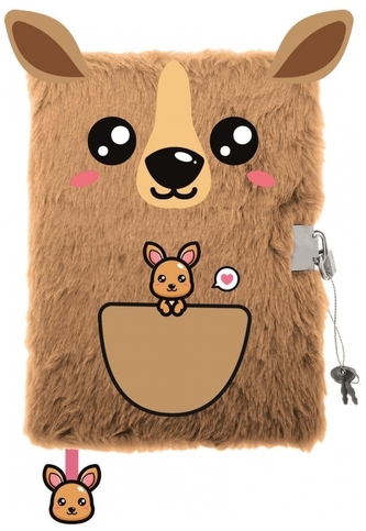 Pamiętnik z kłódką 3D włochacz A5 96k My Little Friend Kangaroo, St.Majewski