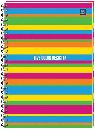 Kołonotes B5 100 k. kratka z 5 kol.registr., Interdruk