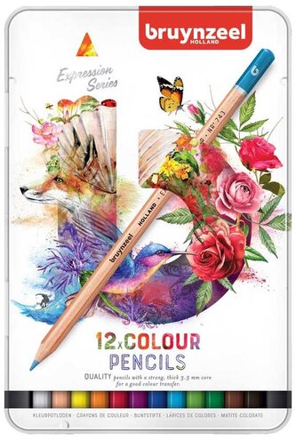 Kredki ołówkowe 12-kol. w metalowym pudełku Expression, Bruynzeel