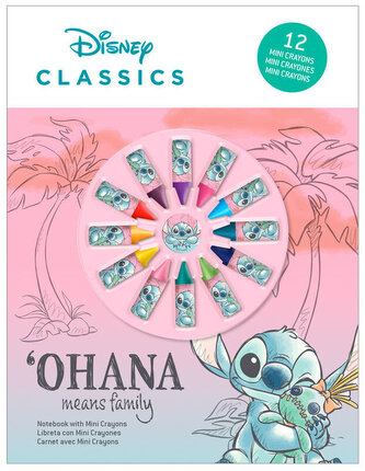 Zestaw do kolorowania z 12 mini kredkami Stitch, Kids