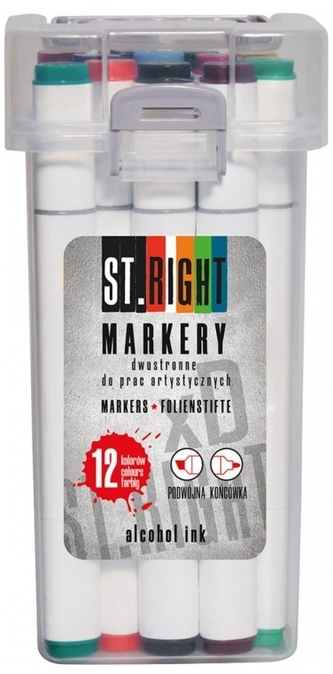Markery 12-kol. do prac artystycznych St.Right , St.Majewski
