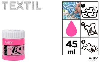 Farba do tkanin 45ml różowa Artix PP651-09, Main Paper