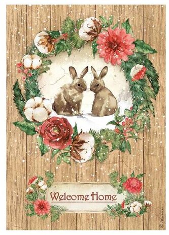 Papier ryżowy A4 Romantic Home Zajączki, Stamperia