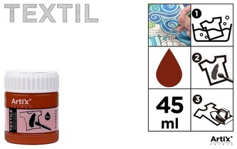 Farba do tkanin 45ml ziemia brunatna Artix PP651-22, Main Paper