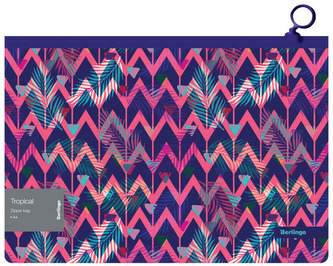 Koperta z suwakiem Tropical A4, motyw geometr., 180 mikr.,, Berlingo