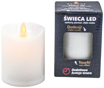 Wkład do zniczy LED, ruchomy płomień, efekt wosku H100 biała, Grande