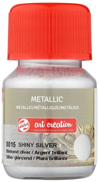 Farba akrylowa metaliczna 30ml Shiny Silver 8015, Talens