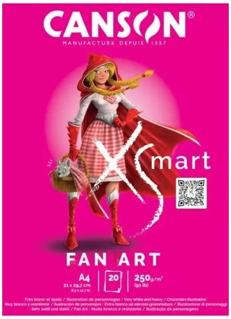 Blok rysunkowy A4 20 k. 250g XSmart Manga, Canson