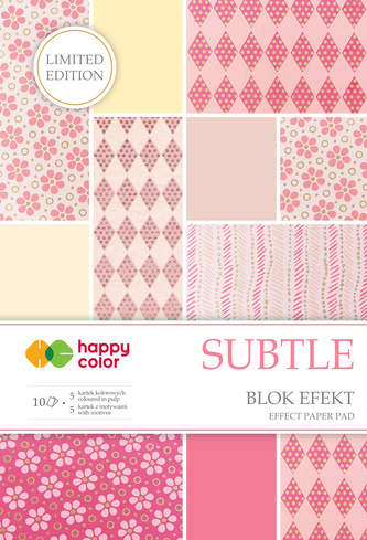 Blok effect Subtle, 20x29cm, 170-220g/m2, 10 ark, 5 motyw., Happy Color