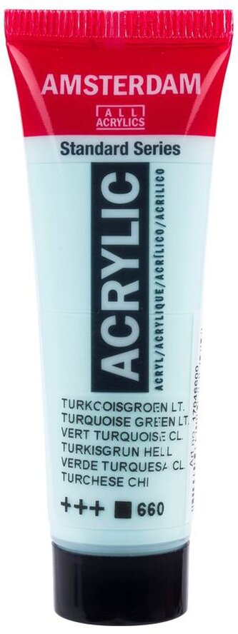 Farba akrylowa nr 660 turquoise green light, Amsterdam