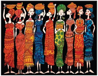 Kolorowanka welwetowa Afrykanki 47x35, Colorvelvet
