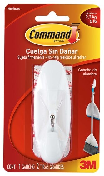 Hak samoprzylepny metalowy uchwyt biały 17069 PL Command, 3M