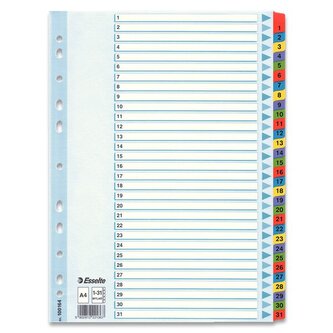 Przekładki A4 1-31 kolor Mylar, Esselte