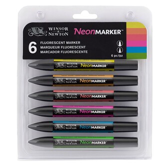 Markery dwustr. ProMarker zest. 6 szt. neonowe Set Neon, Winsor&Newton;