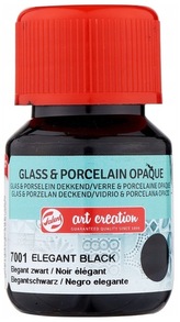 Farba do szkła i ceramiki Glass & Porcelain Opaque 30 ml Elegant Black, Art Creation