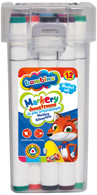 Markery dwustronne 12-kol. Bambino Standard, St.Majewski