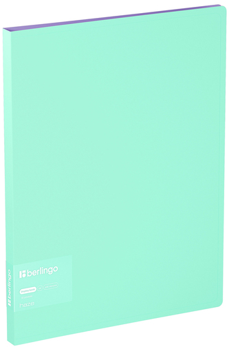 Album ofertowy 30 koszulek Haze, 17mm, z wewnętrzną kieszonką, turkusowo-liliowy, Berlingo