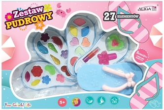 Zestaw pudrowy, 21 cieni, 1 szminka,4 pędzeleki,1 lakier do paznokci, ZP-2579, Aliga