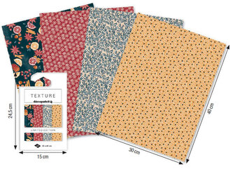 Papier do decoupage teksturowany kolekcja BN Oranges 4 ark. 30 x 40 cm TD899C, Decopatch