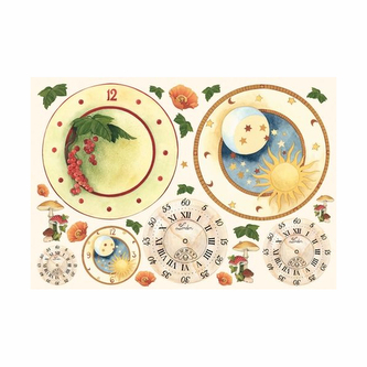 Papier ryżowy 48x33cm Zegary, Stamperia