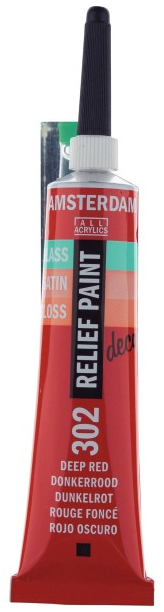 Farba konturowa pasta Relief Paint 302 deep red 20ml. Amsterdam, Talens